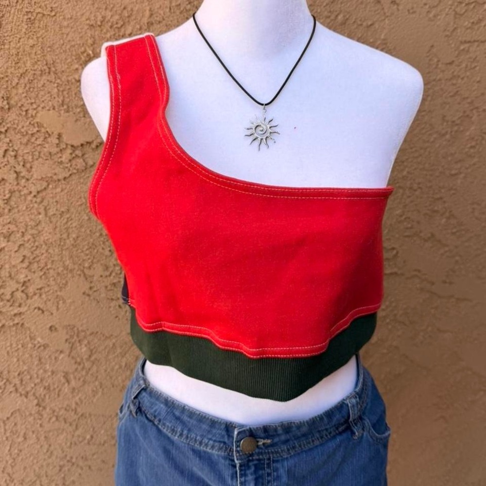 NWT Tommy Hilfiger vintage style one shoulder halter top